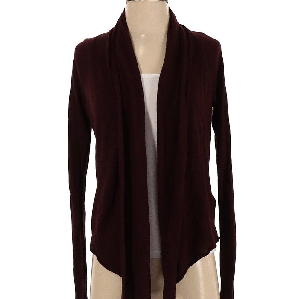 H&M Basic Open Burgundy Cardigan